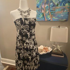 Lilly Pulitzer Black and White Strapless Dress